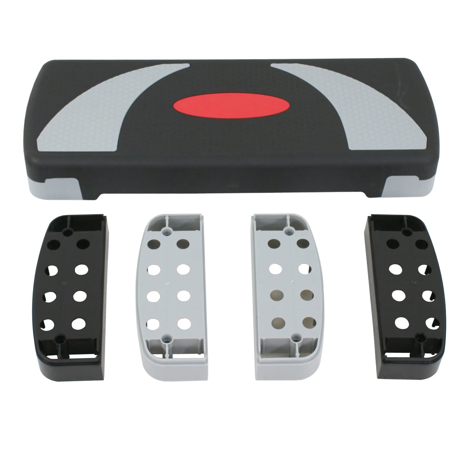 30'' Adjustable Workout Aerobic Stepper 550Lbs Exercise Step Platform W/4 Risers