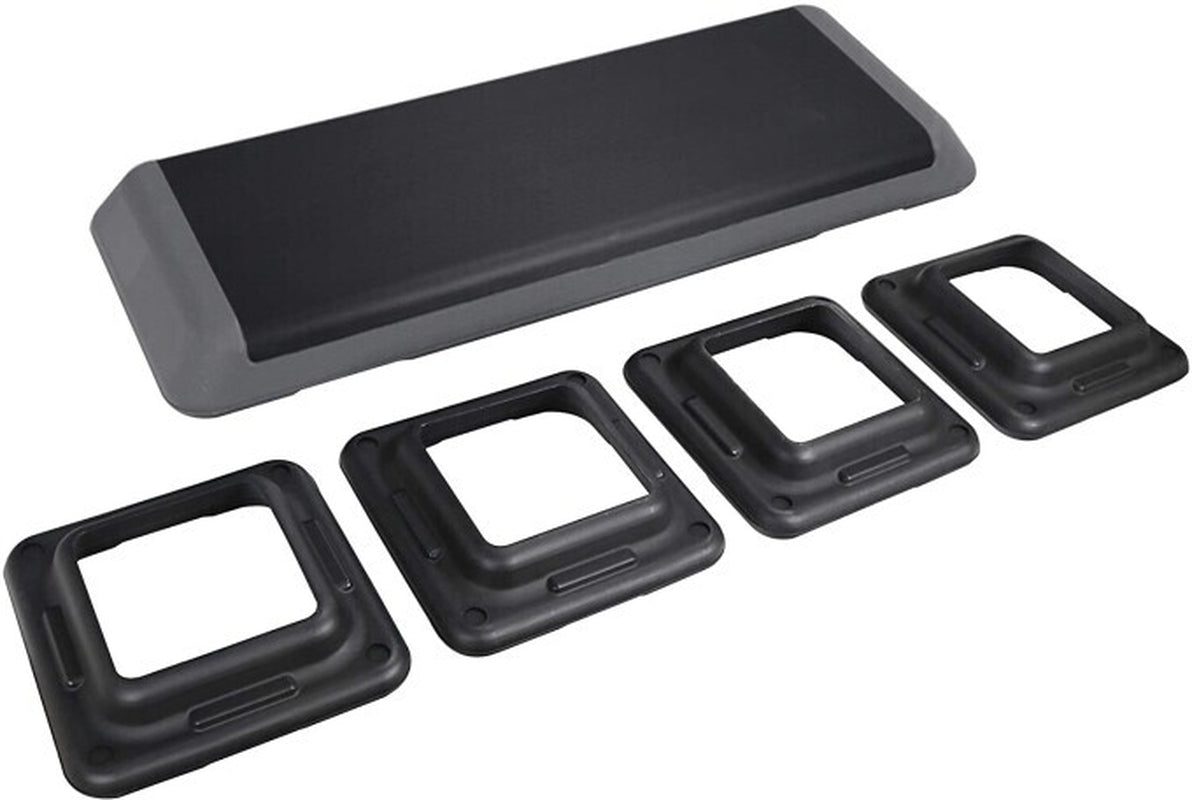 43'' Aerobic Step Platform Adjustable Exercise Fitness Workout Stepper W/4 Riser
