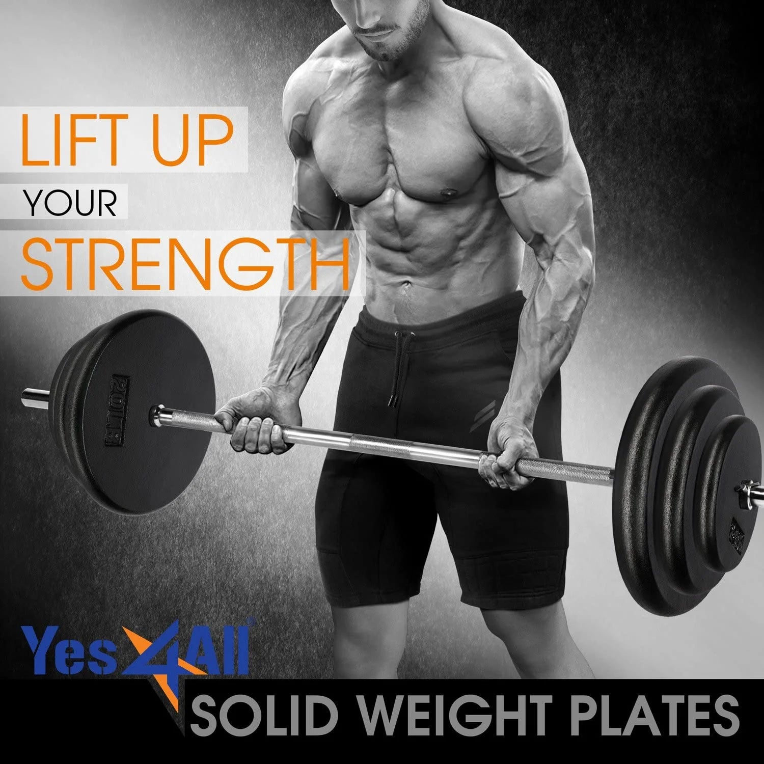 15 Lbs Standard Weight Plates, 1 Inch Cast Iron Weight Plates for Dumbbells, Single