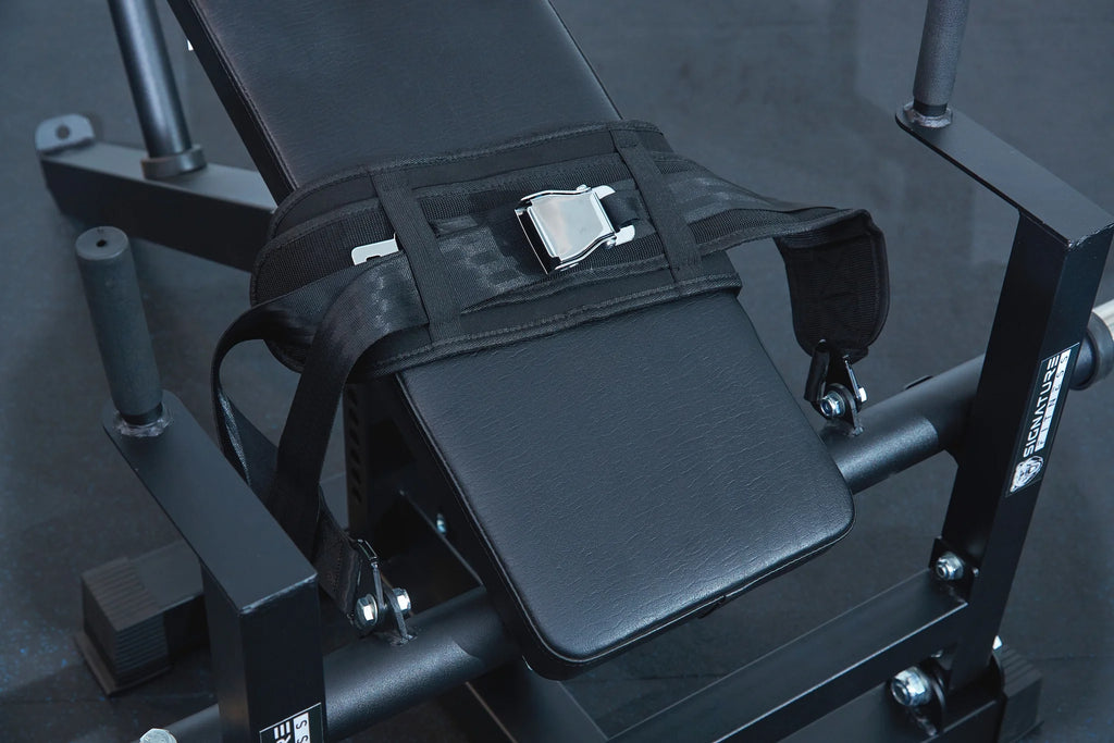 Plate-Loaded Hip Thrust Machine with Glute Bridge, Black Steel Frame, 176.37 lbs