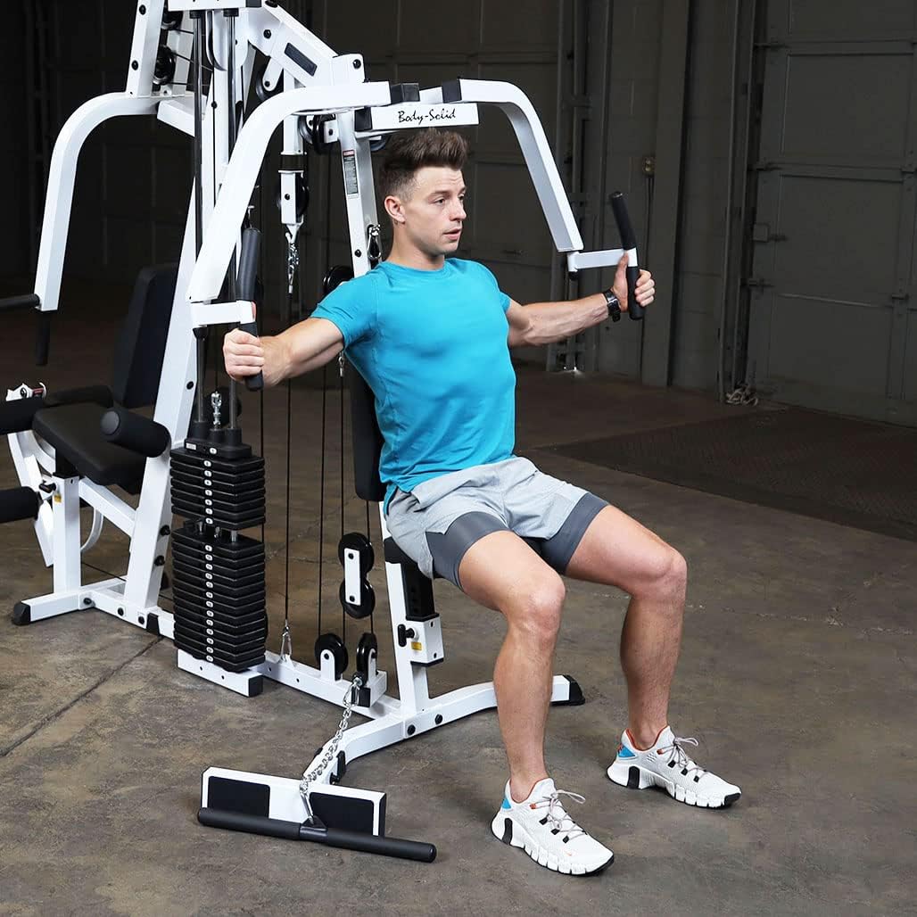 Body-Solid Multi-Station Home Gym Machine with Single Weight Stack for Comprehensive Arm and Leg Strength Training, 210 lbs Black Weight Stack