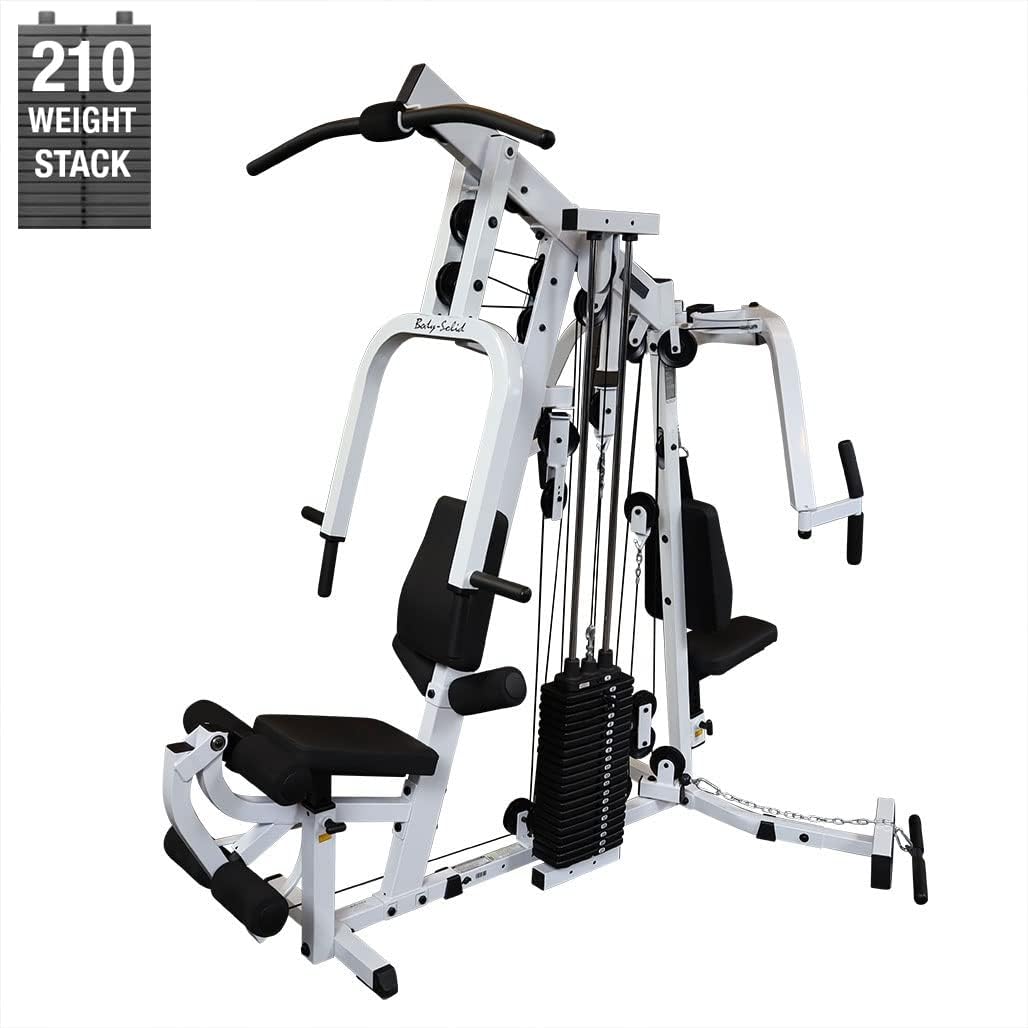 Body-Solid Multi-Station Home Gym Machine with Single Weight Stack for Comprehensive Arm and Leg Strength Training, 210 lbs Black Weight Stack