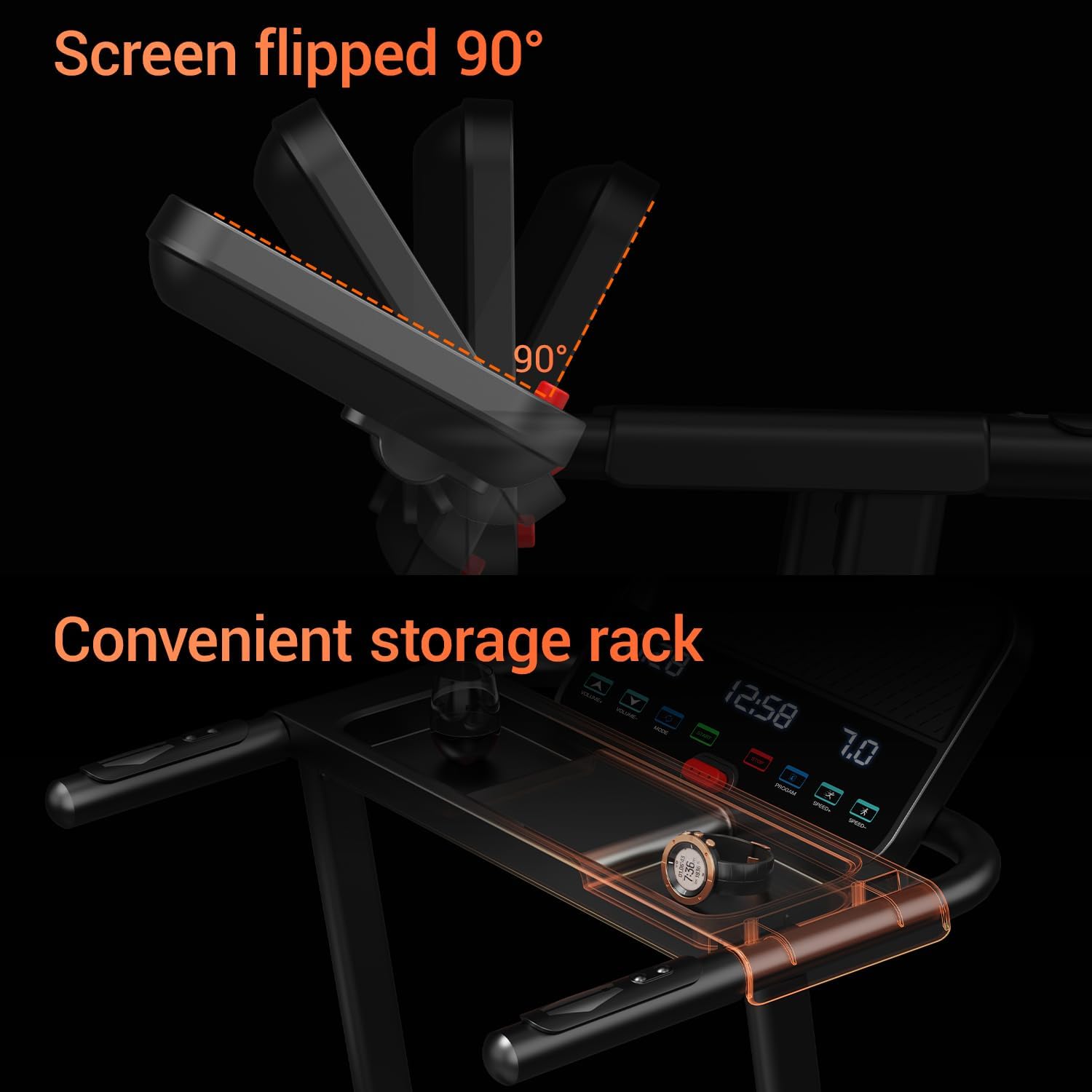 Professional Home Treadmill with 15% Incline, Space-Saving Folding Design, Reversible Display, Heart Rate Monitoring, 3.0HP Quiet Brushless Dual Cushion Technology, 300 lbs Weight Capacity