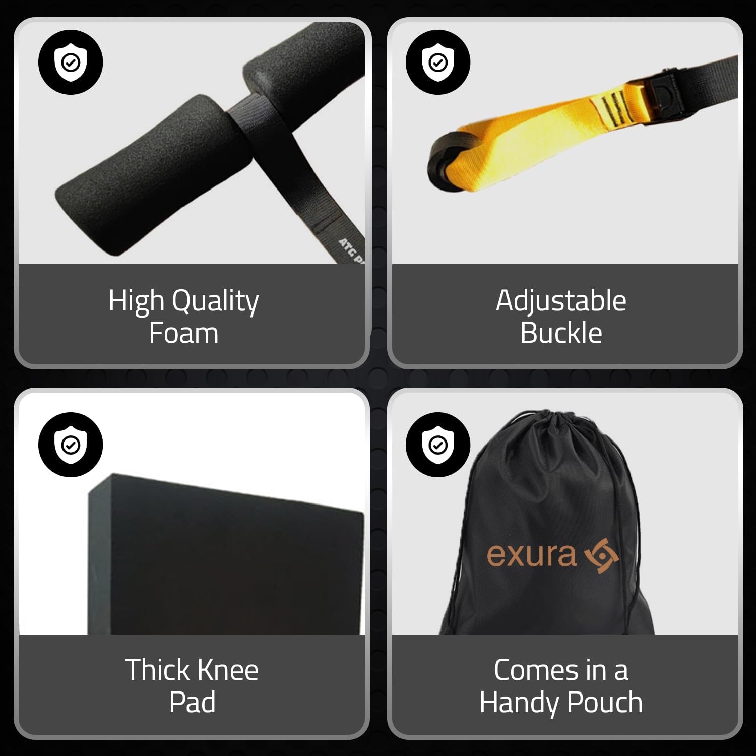 Nordic Curl Adjustable Strap with Cushioned Knee Pad for Enhanced Hamstring and Glute Development