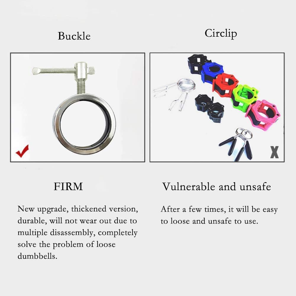 2-Inch Olympic Barbell Collars - Quick Release Stainless Steel Clamp Clips for Weightlifting and Fitness Training (Pair)
