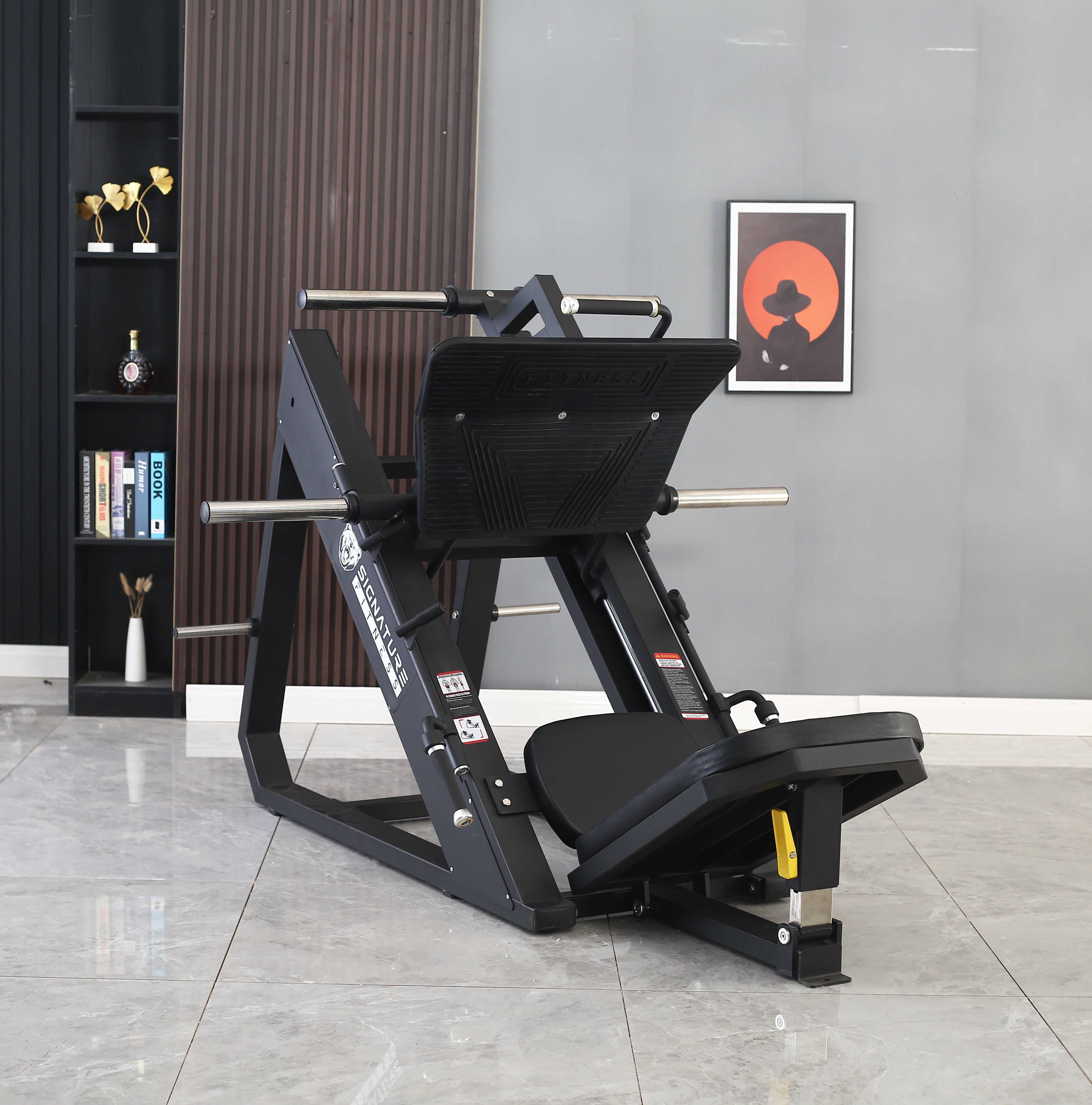 Commercial Grade Plate Loaded High-Gauge Steel Adjustable Leg Press Machine with Extra Plate Storage, 1000-Pound Capacity