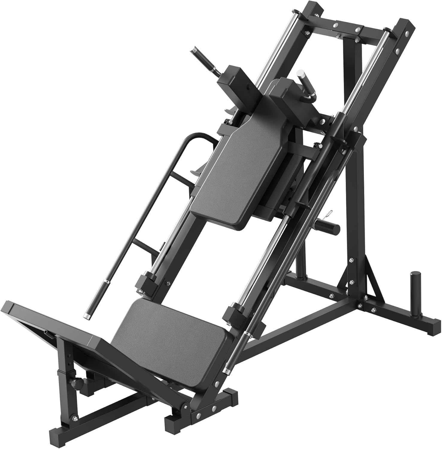 Adjustable Leg Press and Hack Squat Machine with Weight Storage, 1100 LB Capacity, Black