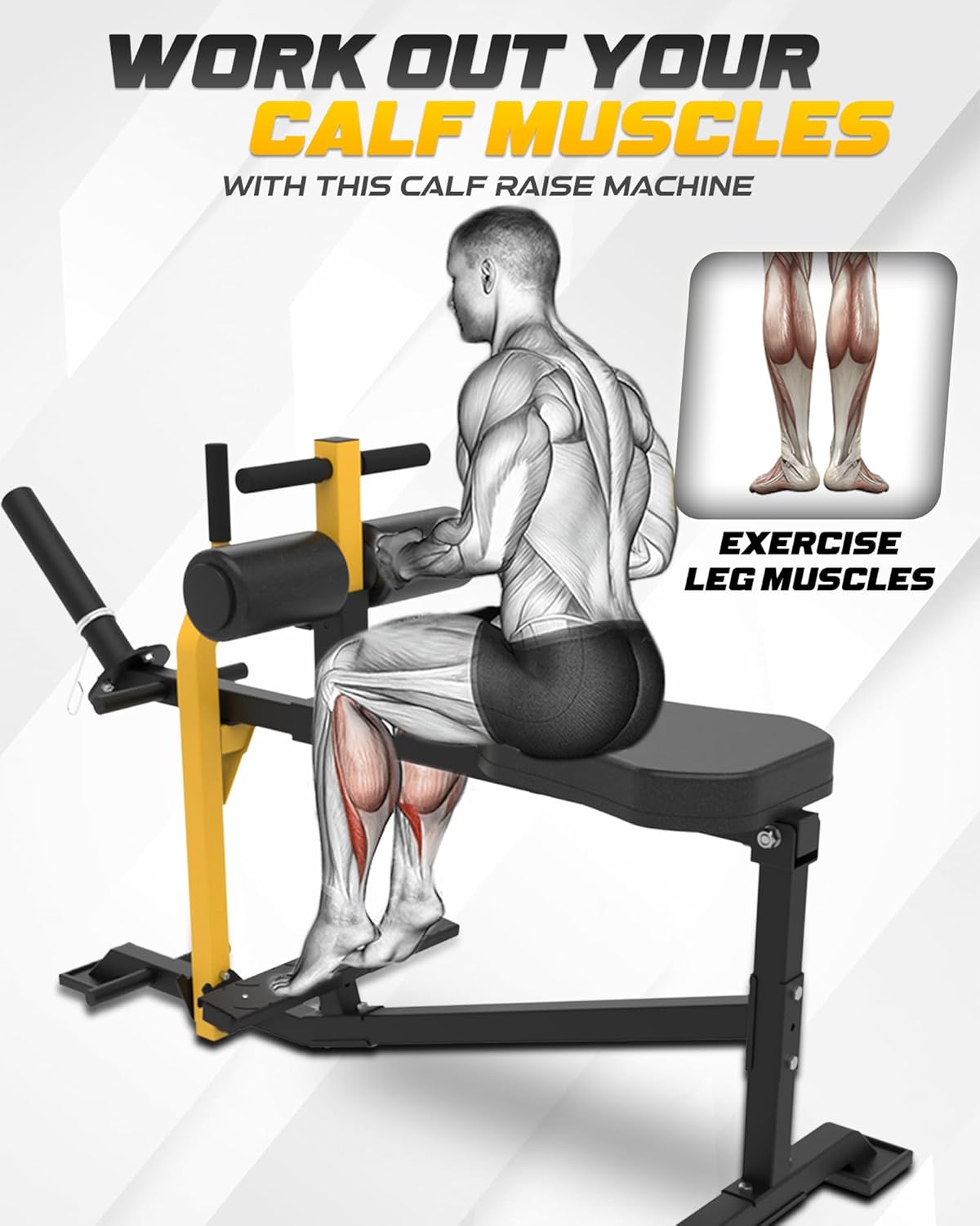 Adjustable Seated Calf Raise Machine for Home Gym Fitness