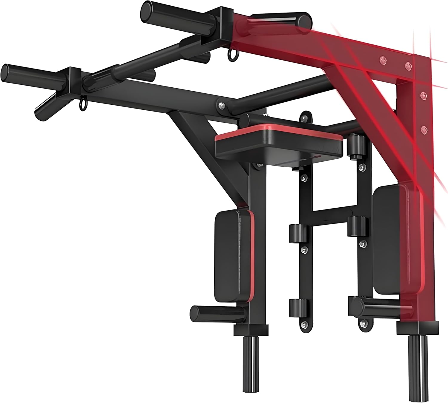 Multifunctional Wall-Mounted Pull-Up and Chin-Up Bar with Dip Station for Home Gym, Power Tower Set Supporting 800 lbs