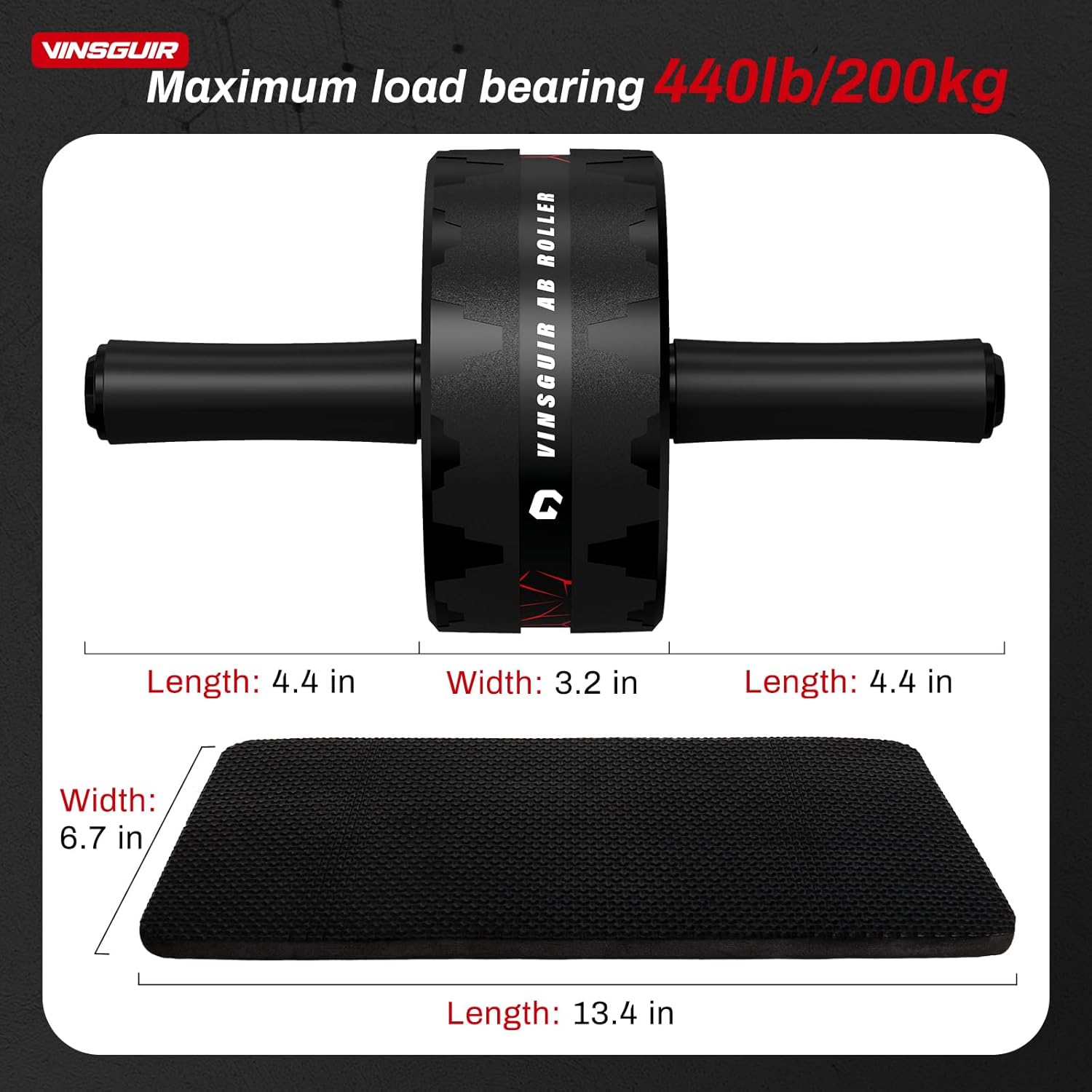 Ab Roller Wheel with Knee Pad Accessories - Comprehensive Abs and Core Workout Equipment for Home Gym and Full-Body Strength Training