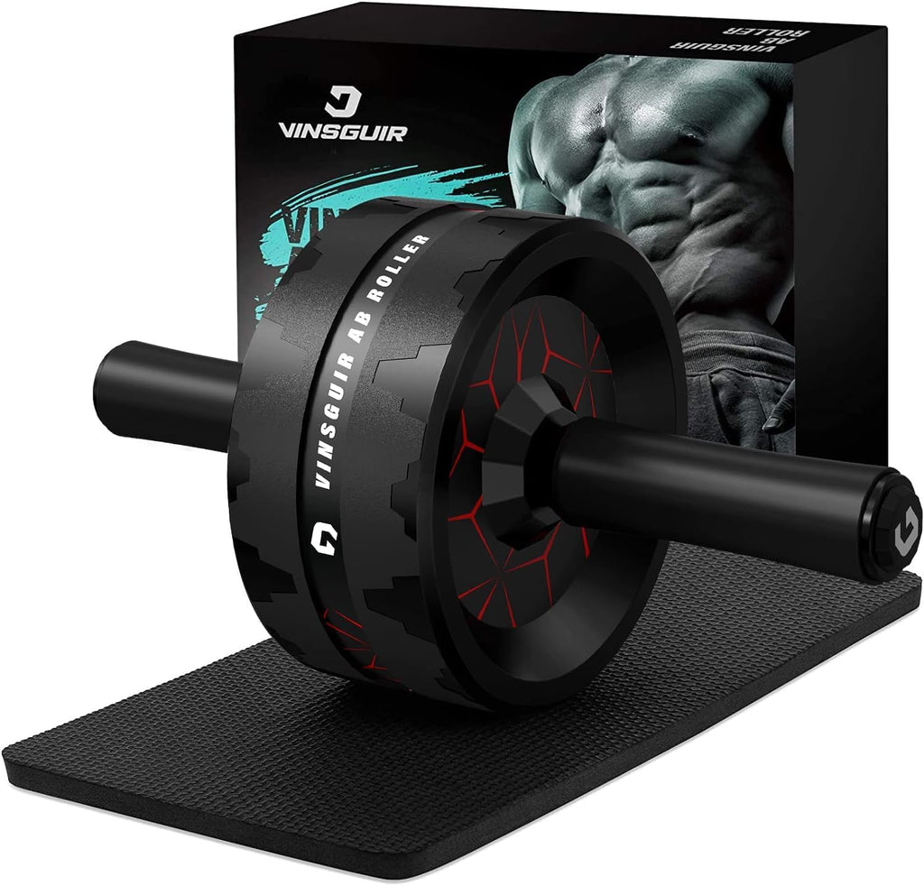 Ab Roller Wheel with Knee Pad Accessories - Comprehensive Abs and Core Workout Equipment for Home Gym and Full-Body Strength Training