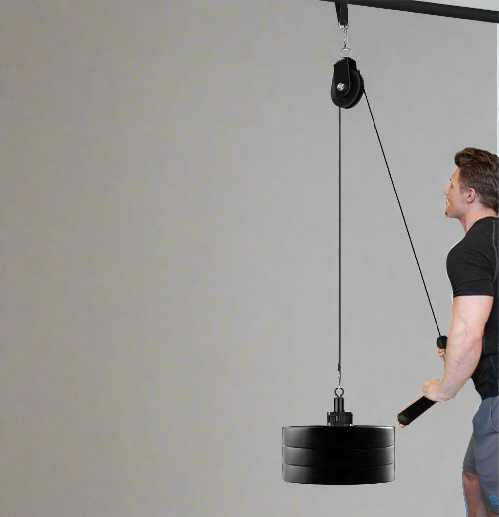Professional Dual Cable Fitness LAT and Lift Pulley System (70'' and 90'') with Enhanced Loading Pin for Triceps, Biceps, Back, Forearm, and Shoulder Exercises - Home Gym Equipment (Patent)