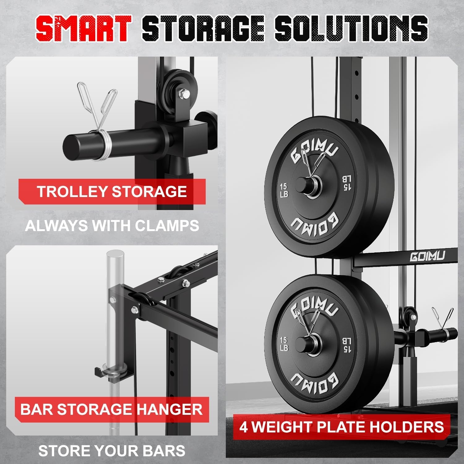 R1-V4 Power Cage Rack - 2000LB Squat Rack with Cable Crossover System and Multi-Function Attachments for Home Gym Workouts