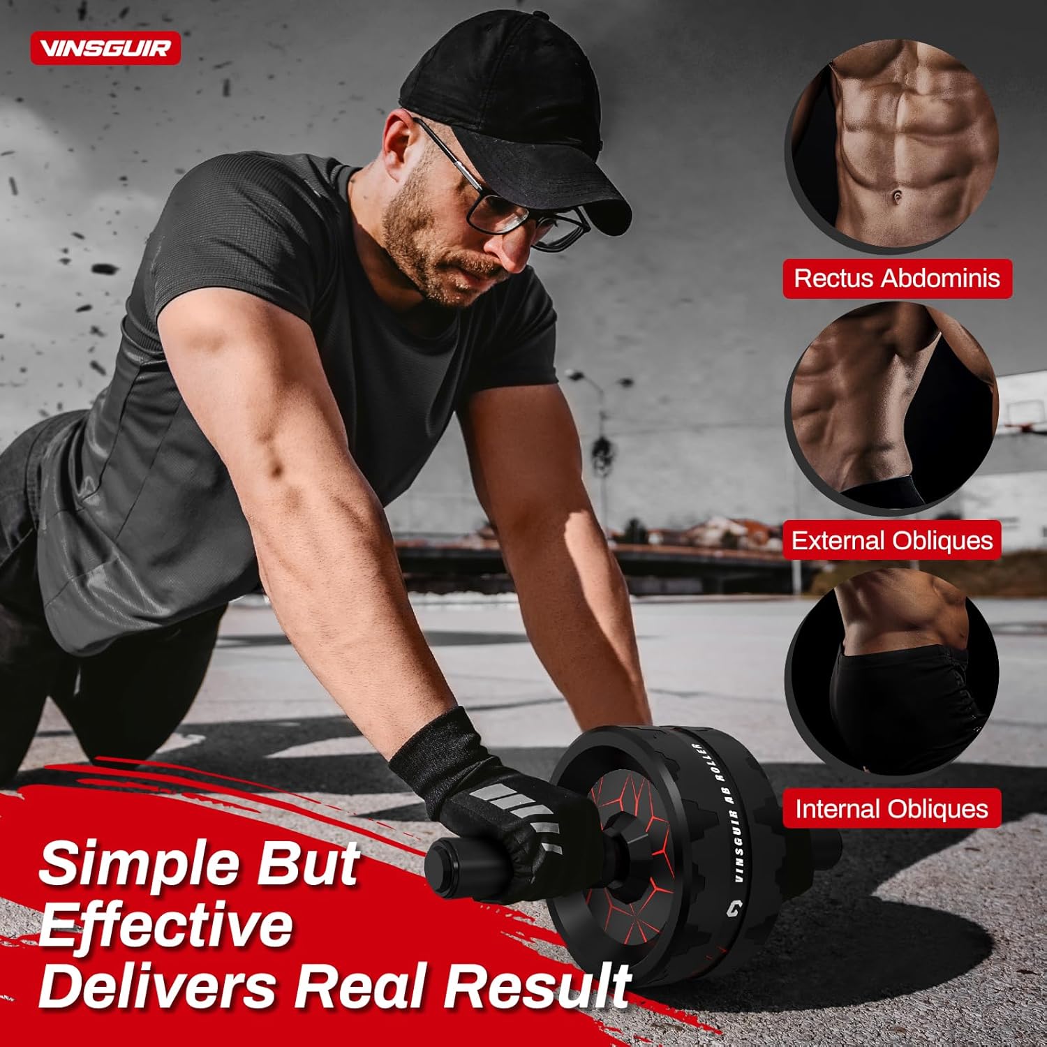 Ab Roller Wheel with Knee Pad Accessories - Comprehensive Abs and Core Workout Equipment for Home Gym and Full-Body Strength Training
