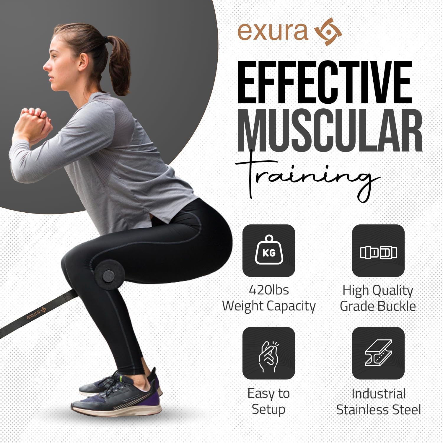 Nordic Curl Adjustable Strap with Cushioned Knee Pad for Enhanced Hamstring and Glute Development