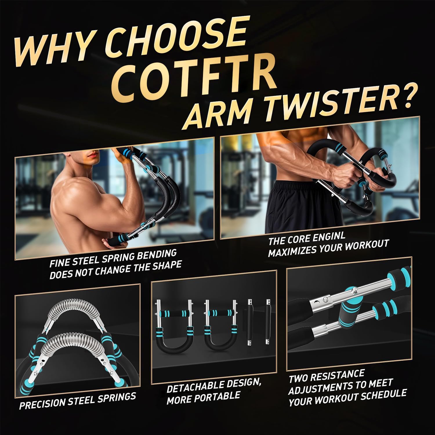 Adjustable Twister Arm Trainer for Comprehensive Chest and Arm Strength Training, Suitable for Home Gyms (20-110 Lbs)