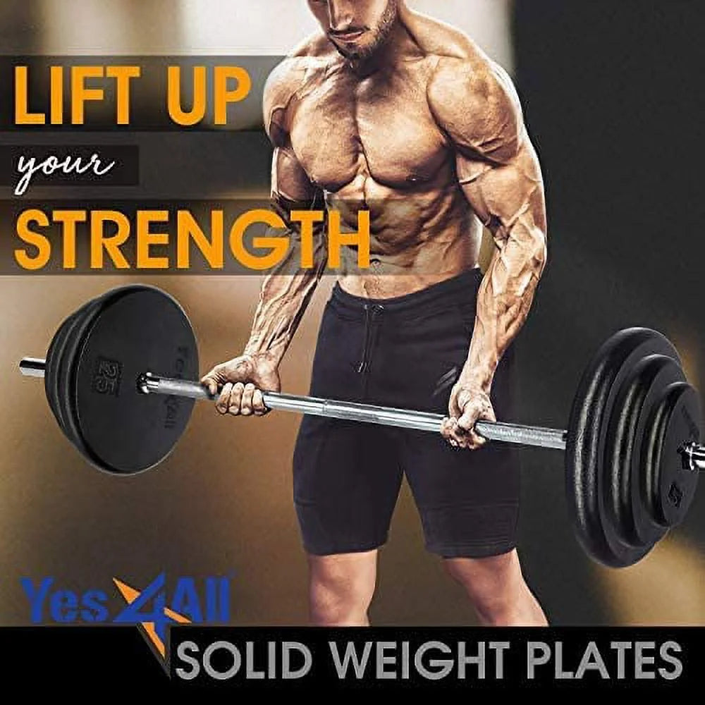 15 Lbs Standard Weight Plates, 1 Inch Cast Iron Weight Plates for Dumbbells, Single