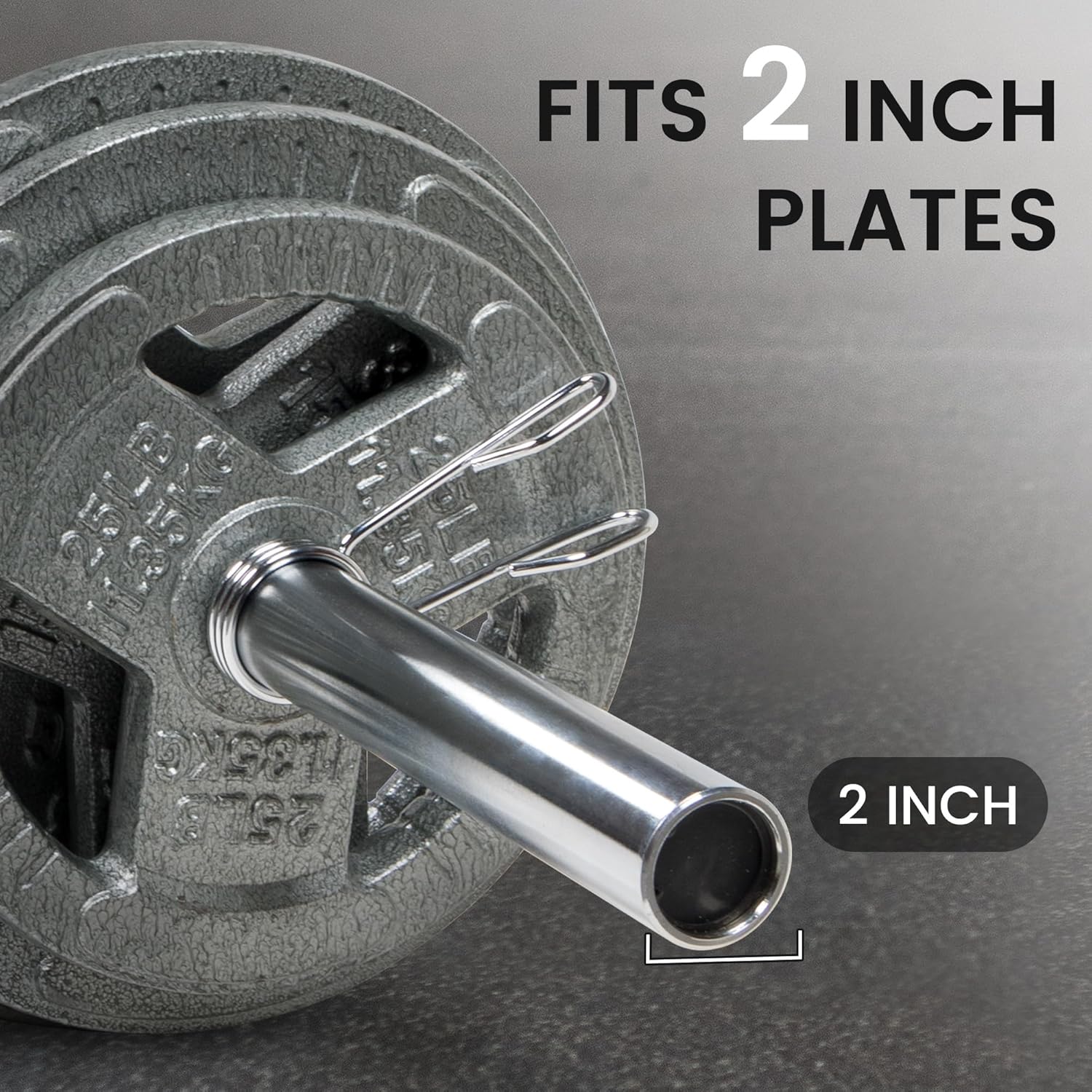 Olympic Barbell for Powerlifting and Weightlifting, 2 Inch Diameter, 700 Pound Capacity, Available in Multiple Sizes
