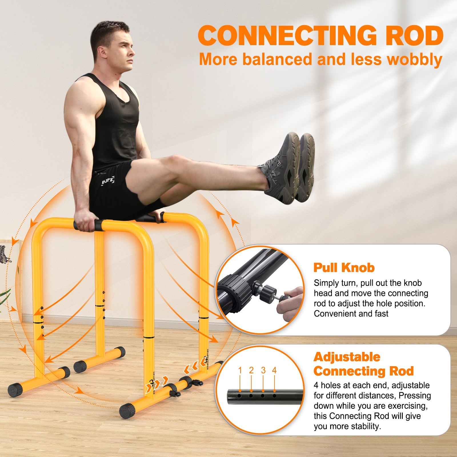 Dip Station Functional Heavy Duty Dip Stand Fitness Pull up Stand Dip Bar