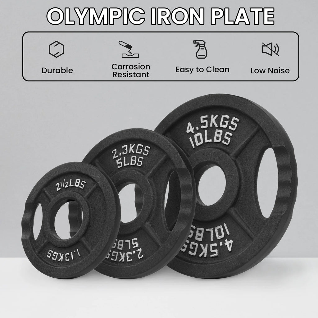 Classic Cast Iron Weight Plates for Strength Training, 2-Inch, 35-Pound, Set