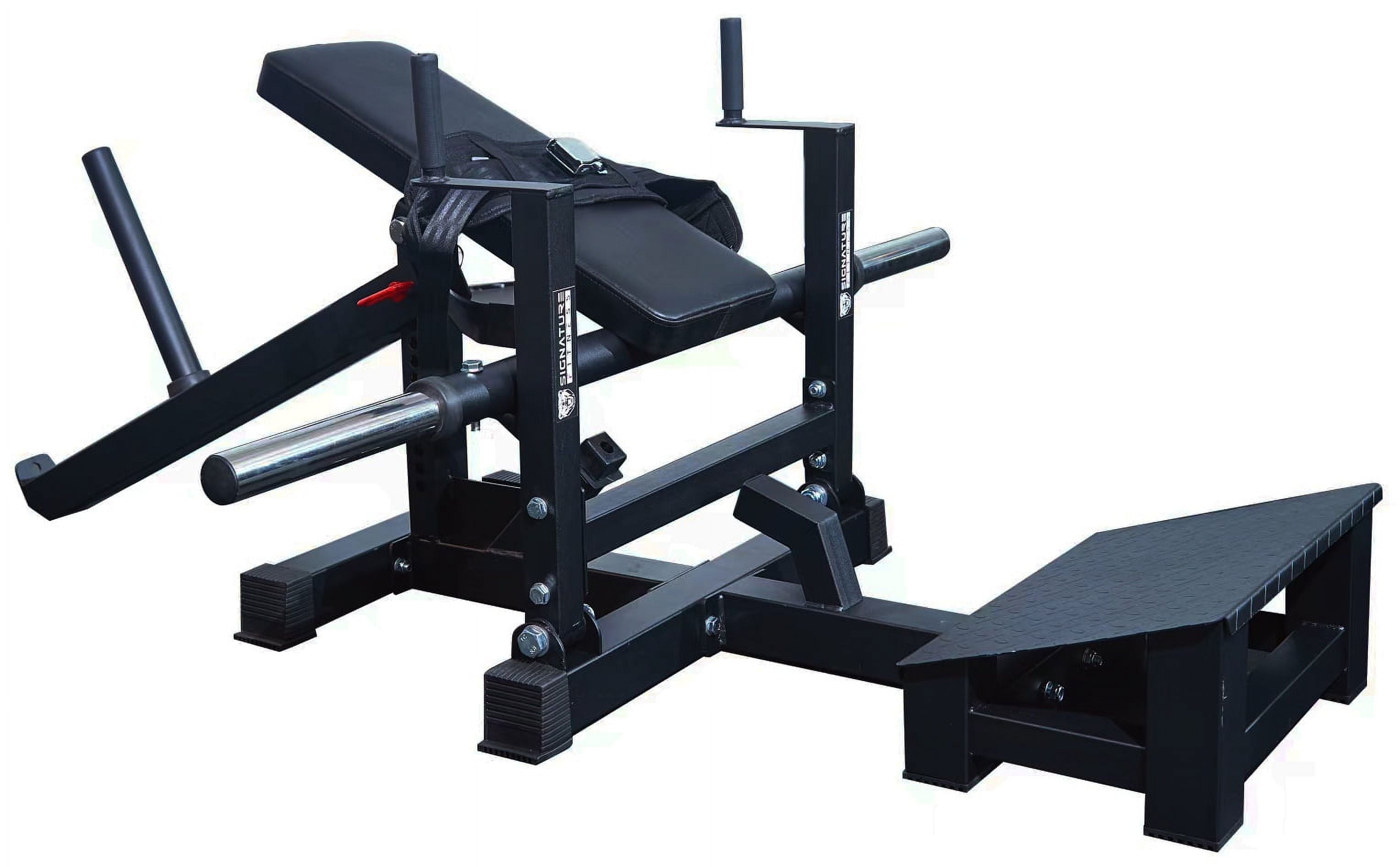 Plate-Loaded Hip Thrust Machine with Glute Bridge, Black Steel Frame, 176.37 lbs