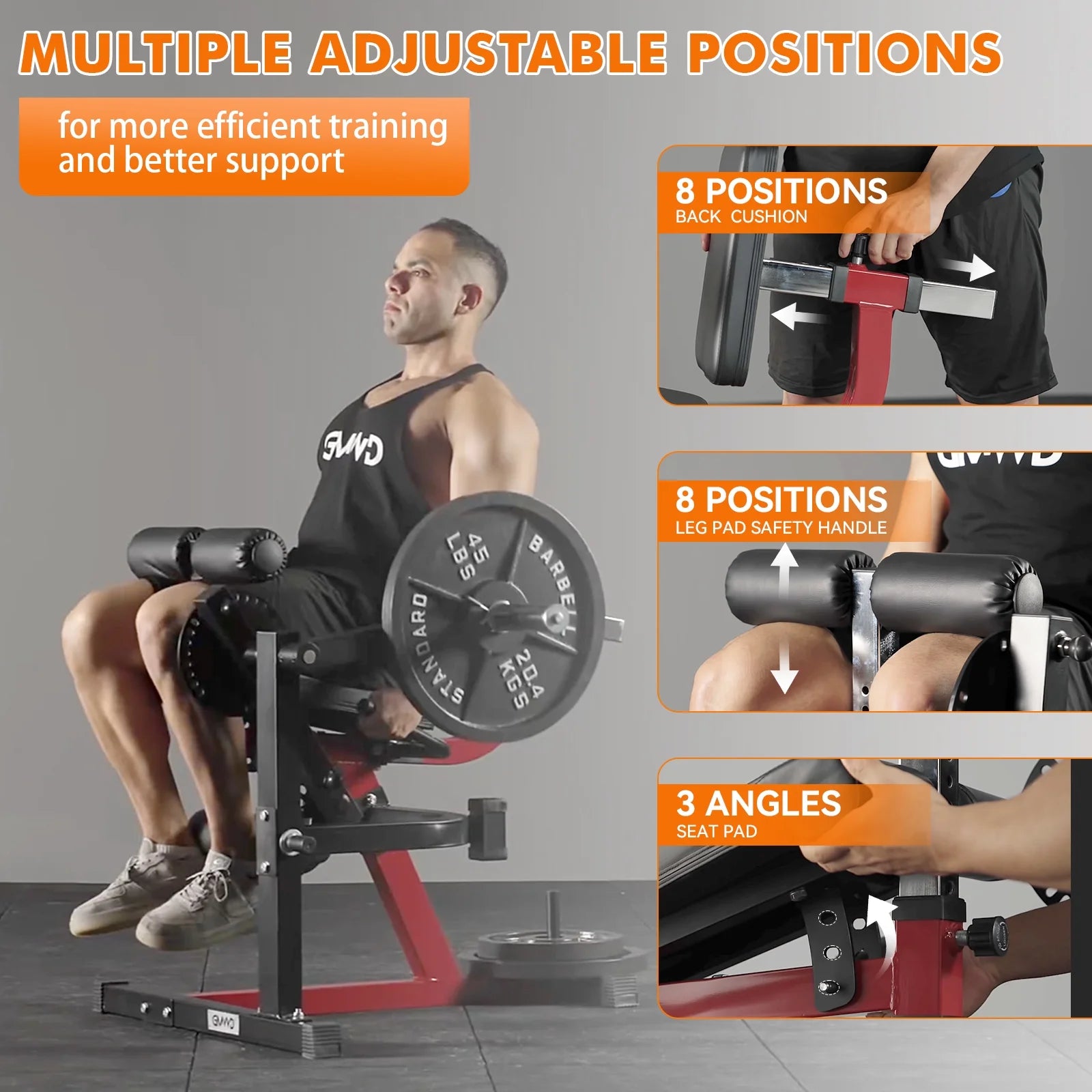 Adjustable Leg Extension Machine – Multi-Function Seat Leg Extension/Leg Curl for Home Use, Plate-Mounted Design, 5+28 Levels of Adjustment