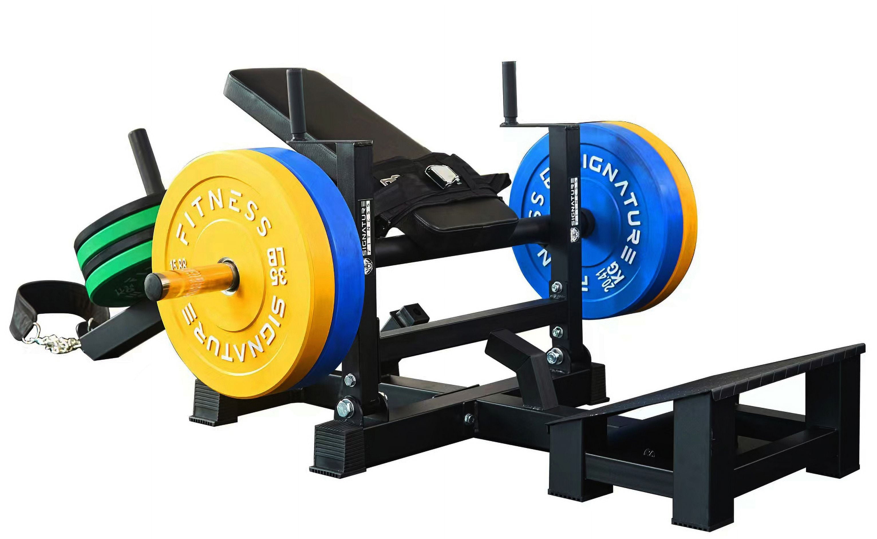 Plate-Loaded Hip Thrust Machine with Glute Bridge, Black Steel Frame, 176.37 lbs