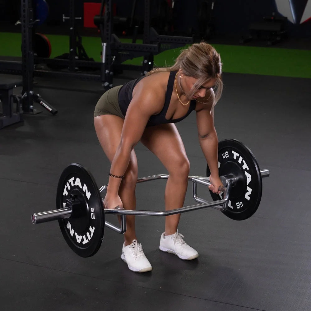 Olympic 2In Hex Trap Bar, Weightlifting Deadlift Squat Barbell, Rated 500 LB, Knurled Grips, Bent over Rows, Squat Jumps