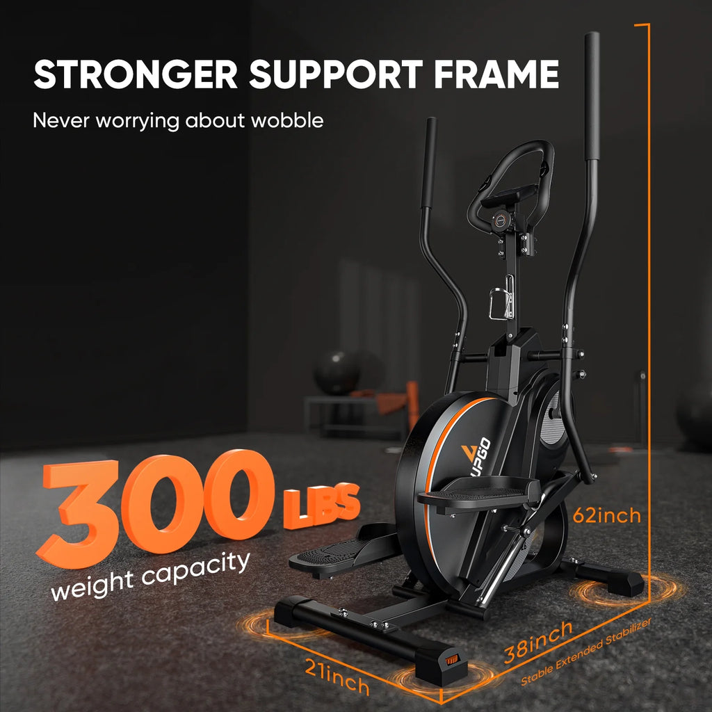 Pro Cardio Climber Stepping Elliptical Machine, 3 in 1 Elliptical, Total Body Fitness Cross Trainer with Hyper-Quiet Magnetic Drive System