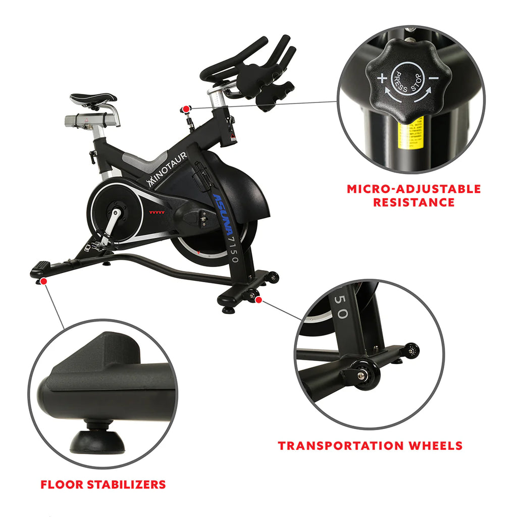 Minotaur Stationary Exercise Bike Magnetic High Weight Belt Drive