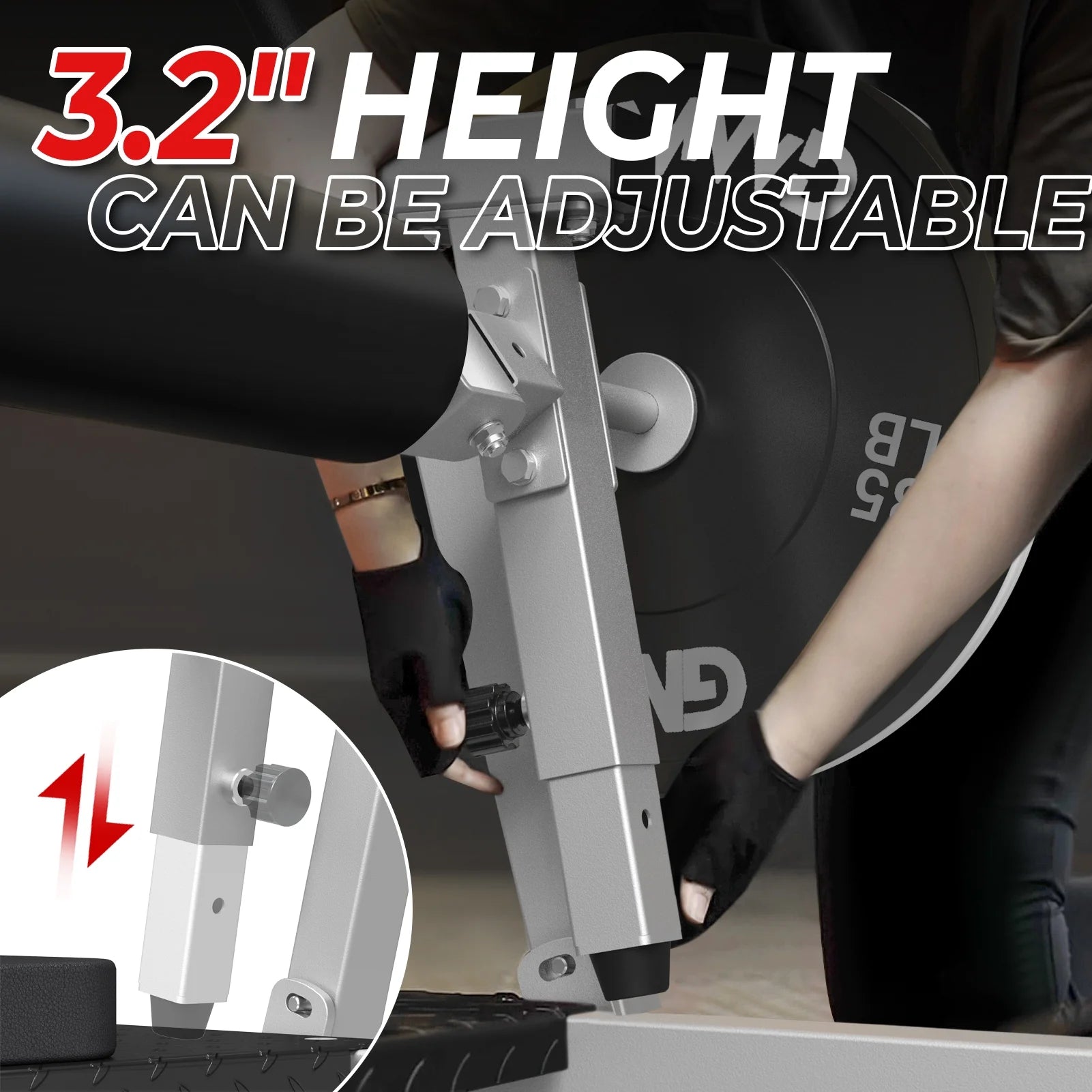 Hip Thrust Machine, Heavy Duty Plate-Loaded Glute Drive Machine, Glute Bridge Machine for Glute Muscles Shaping, Silver
